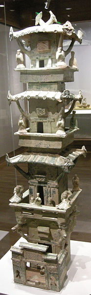 Han Dynasty Architectural Model.  Ceramic with Lead Glaze